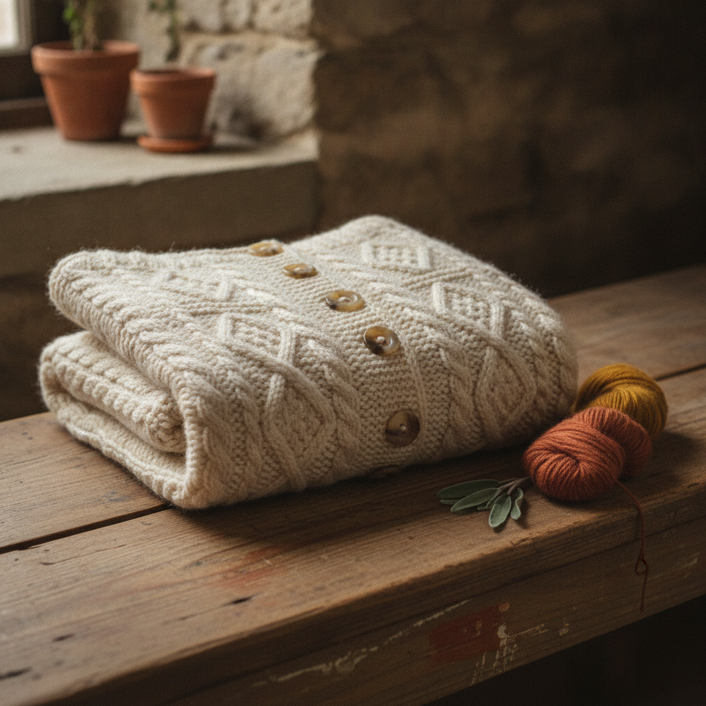 Hand-Knit Heirloom Cable Cardigan